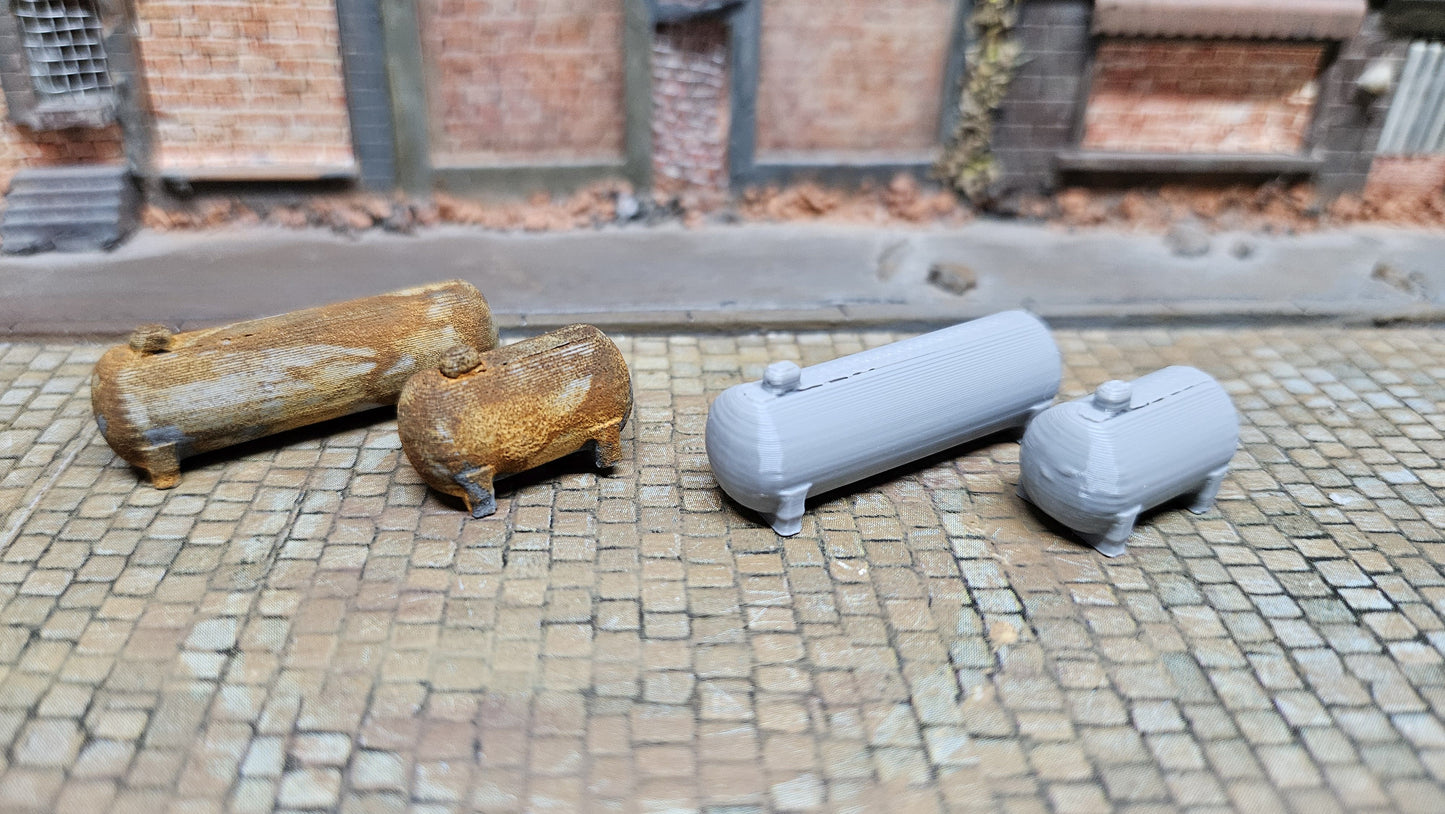 3x verrosteter LPG Tank im Echtrost-Look oder unbemalt