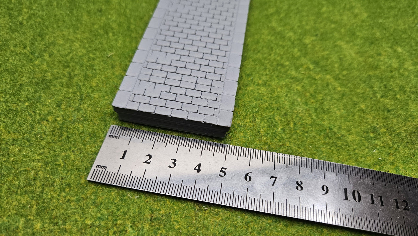 Bahnsteig (H0) 1:87 zweigleisig gepflastert, Element modular erweiterbar