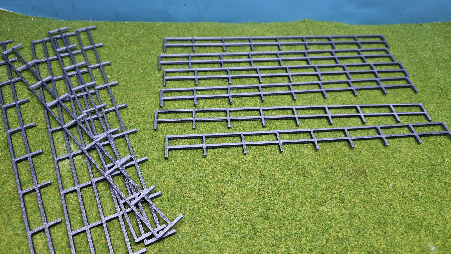 12 Stück "Rostiges Metall Geländer" Zaun im Rost-Look