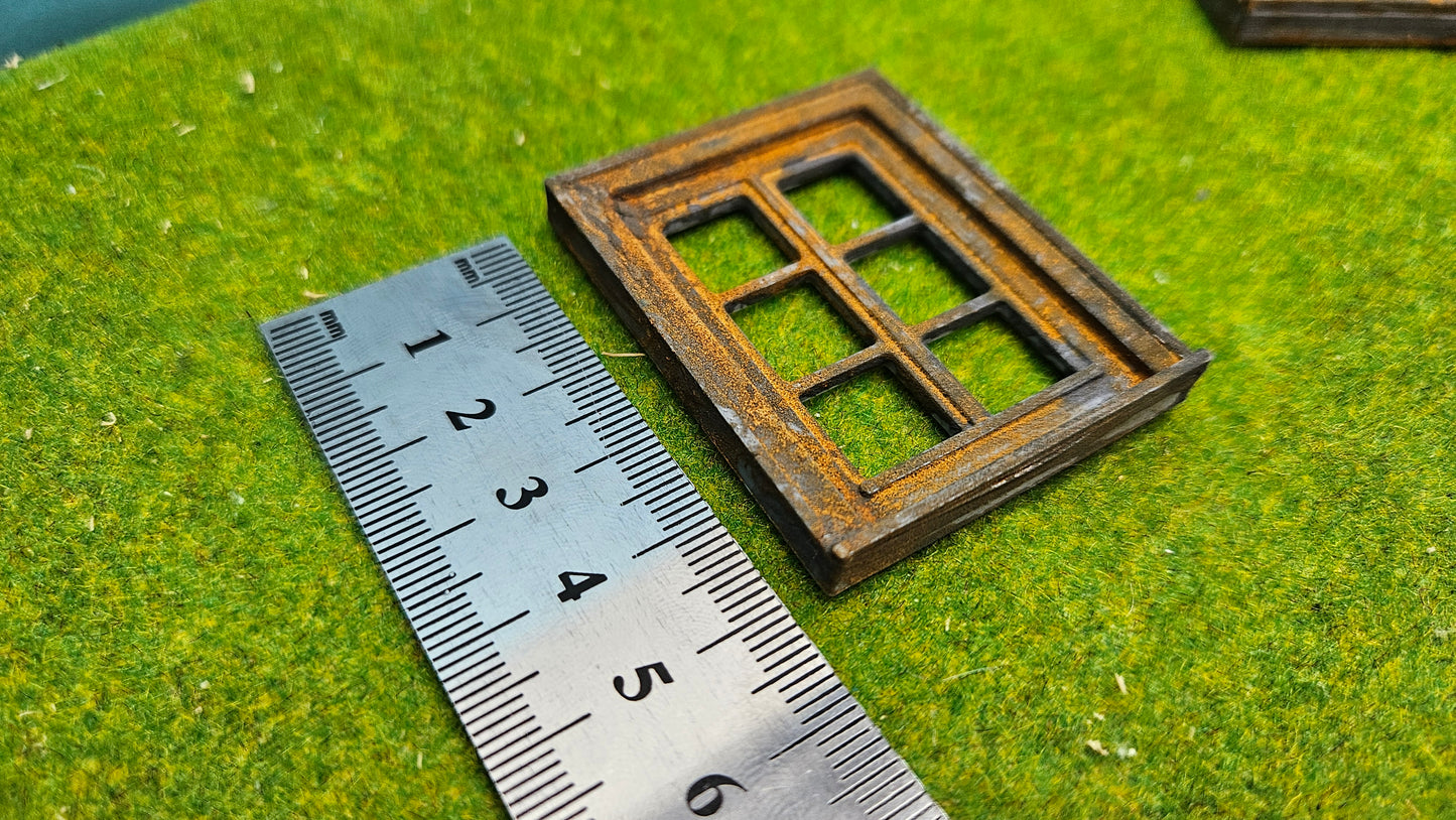 2x Fenster Set für Häuser, Fabriken usw. - optional rostig