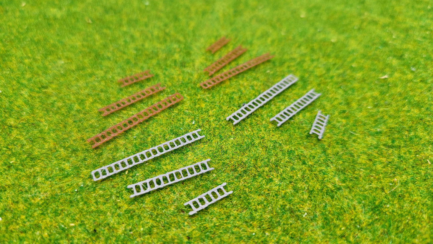 12 Stück Leiter Set in braun + grau für Baustelle und Co.