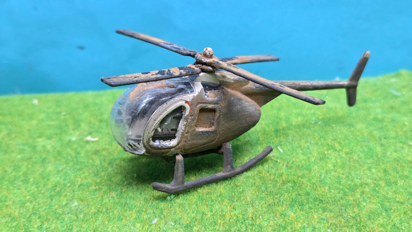 H0 Hubschrauber Heli Wrack Rostlook H0 TT Modellbau Diorama