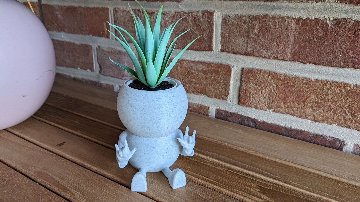 Harry Plant "I love You" lustiger Blumentopf zeigt ASL BSL Zeichensprache