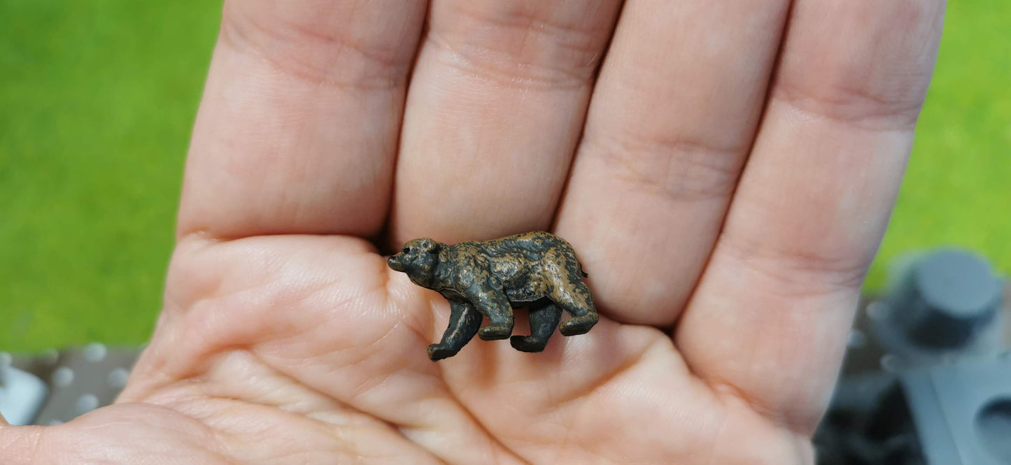 3x Bären Braunbär Grizzly Figuren Set Tiere 1:87 (H0) - bemalt
