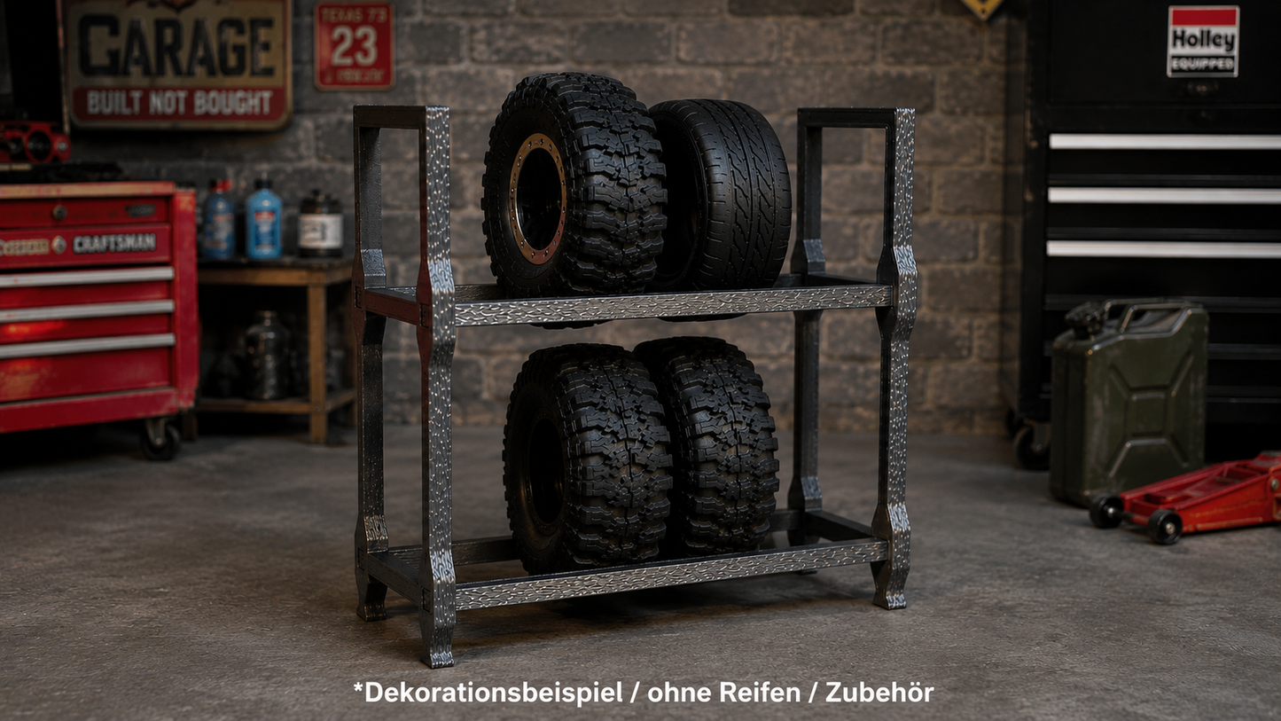 Reifenregal Werkstattregal Garage für Modellbau Diorama Reifen