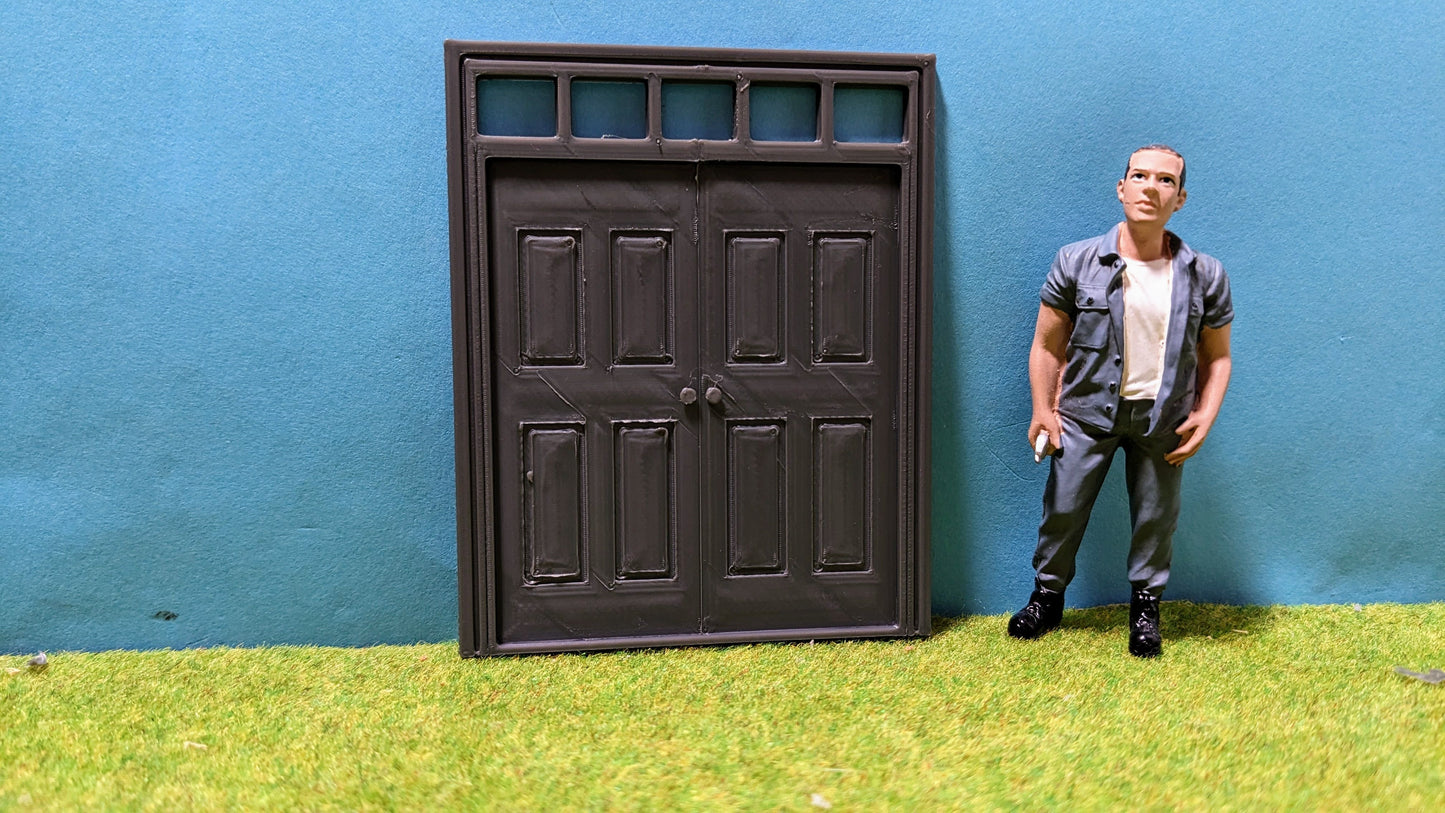 Doppeltür Tür Haustür "Fenster oben" für Haus etc. - optional rostig