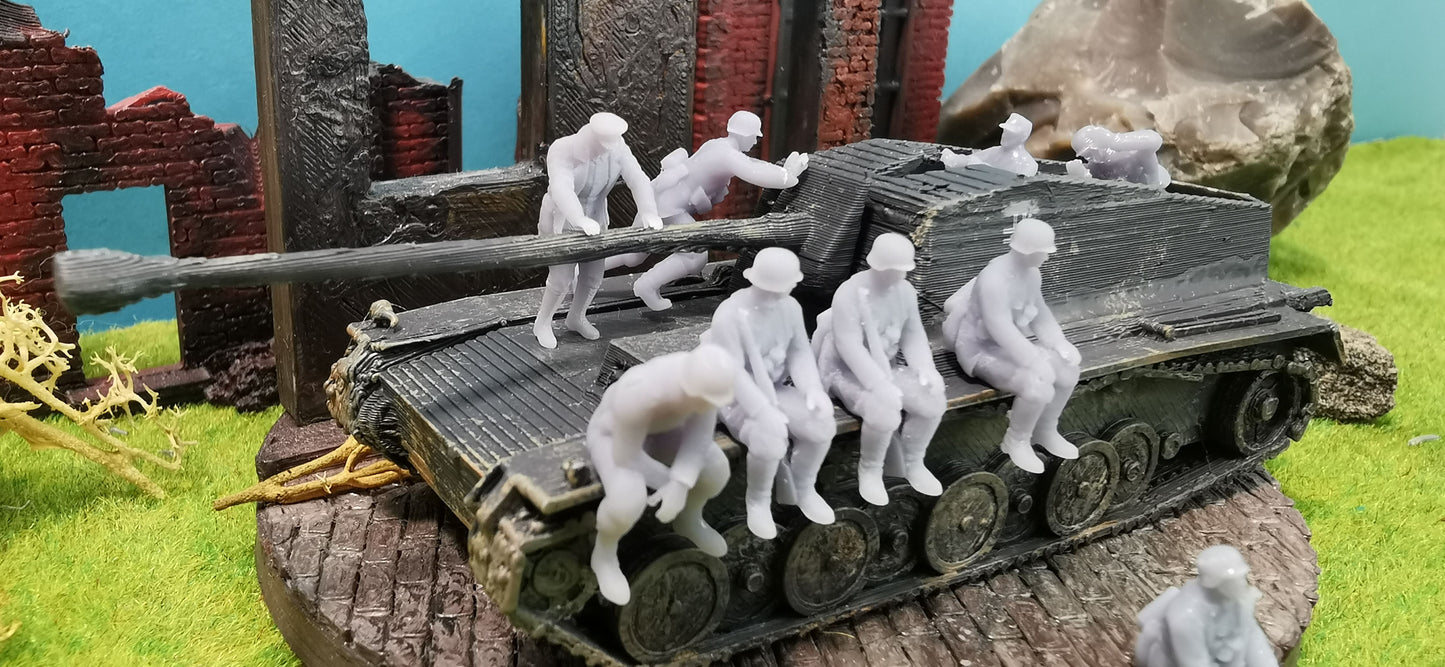 6x Resin Figuren Soldaten "Panzer Besatzung" Wehrmacht WW2