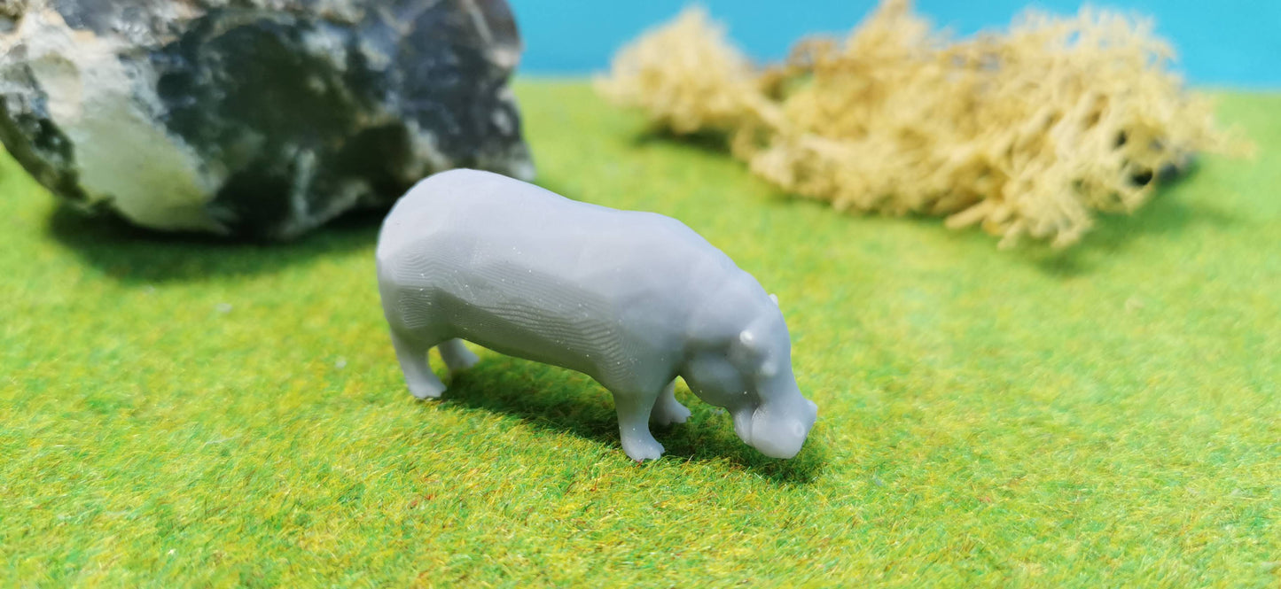 Hippo Flusspferd Nilpferd aus Resin 1:87 (H0) - bemalt oder unbemalt