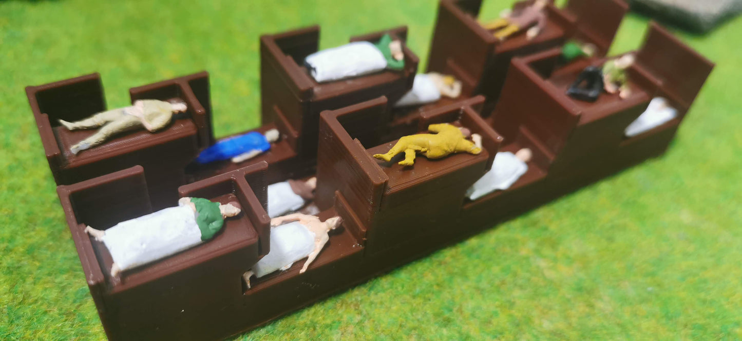 14x schlafende Figuren 1:87 Spur H0 für Schlafwagen, Schlafwaggon - Made in Germany