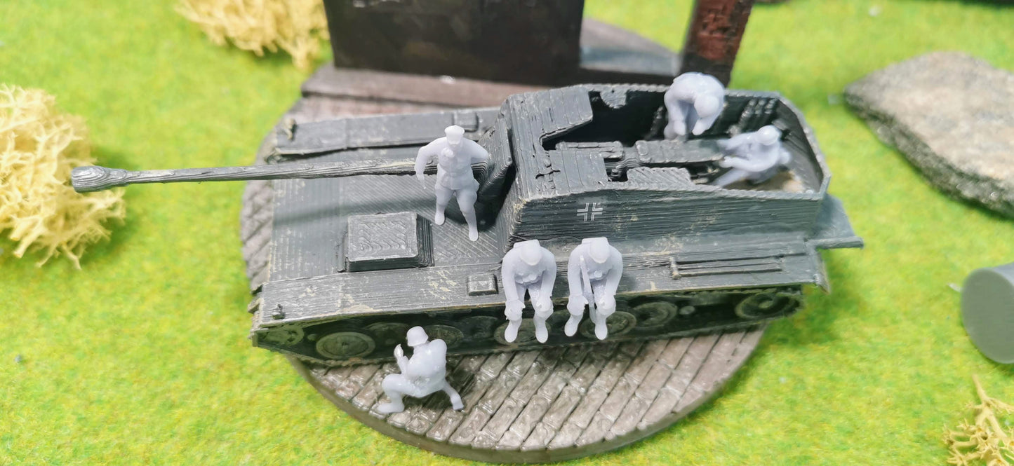 6x Resin Figuren Soldaten "Jagdpanzer Besatzung" Wehrmacht WW2