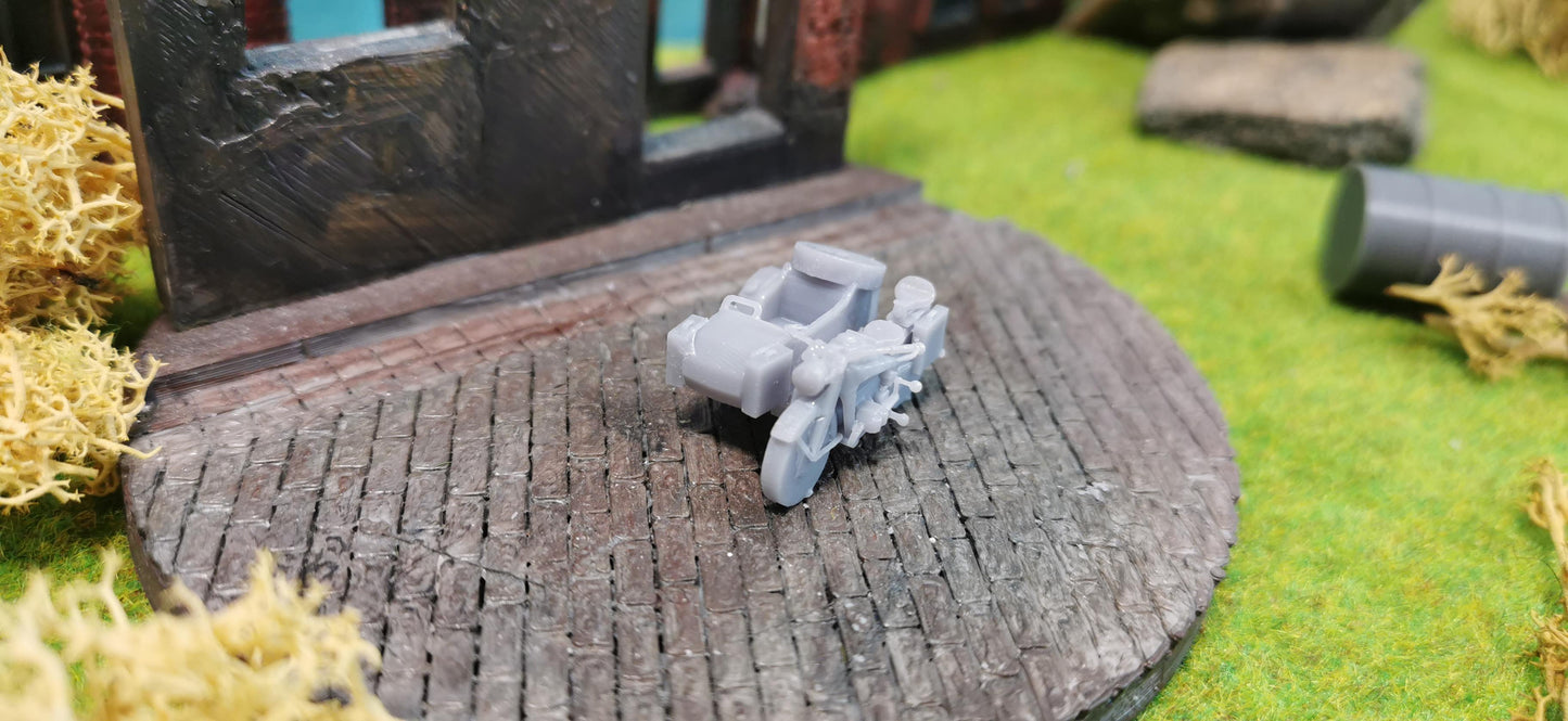 KS-750 Motorrad mit Beiwagen WW2 aus Resin