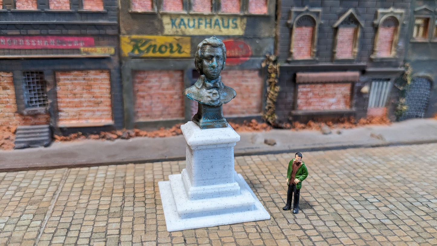 "Mozart" Büste Denkmal Bronze Kupfer - Spur H0 (1:87)