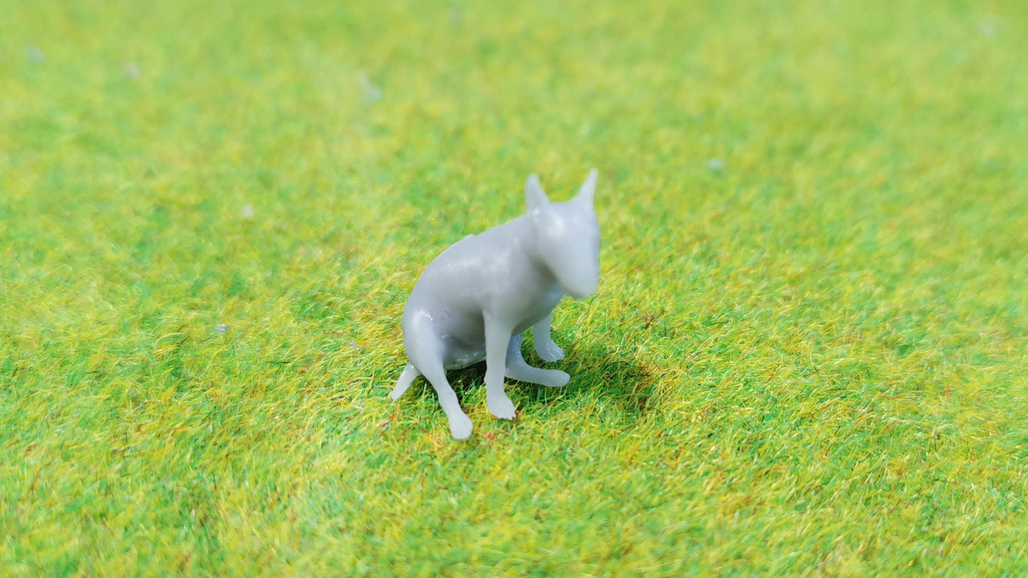Pitbull Bullterrier Hund Tier für Diorama Tier aus Resin - unbemalt