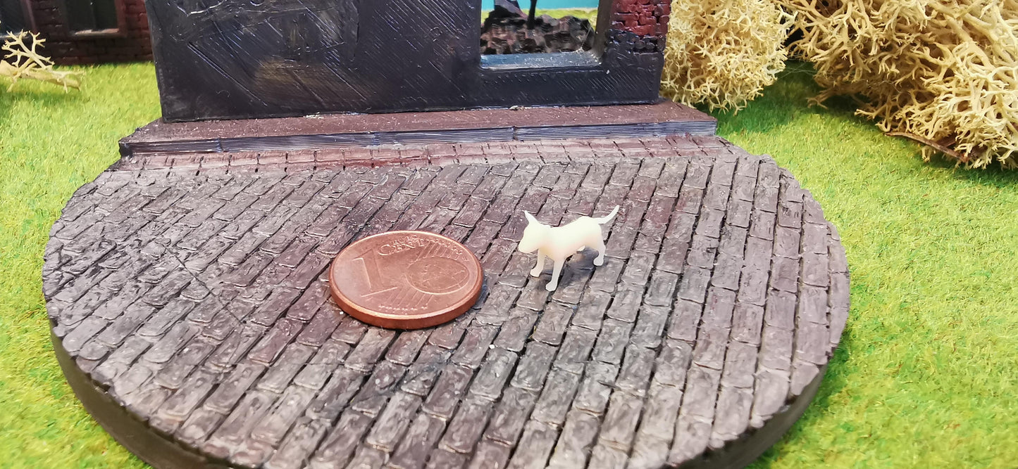 2x Bullterrier Pittbull aus Resin 1:87 (H0) - bemalt oder unbemalt