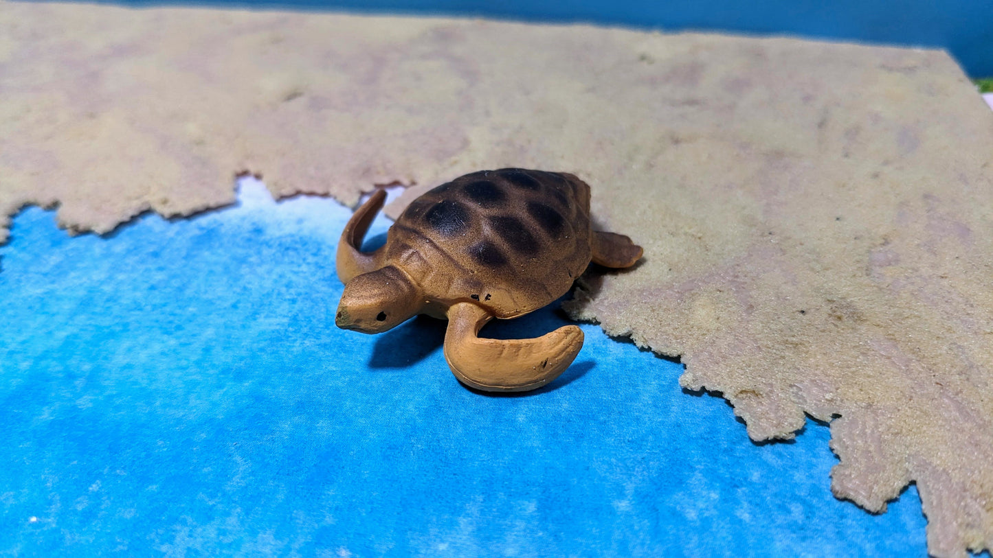 Wasser Schildkröte Modell Tier für Zoo Diorama 1:35 / 1:32 (Spur 1) - bemalt