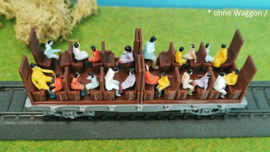 100x Figuren passend für 1:87 Spur H0 – nur sitzende – fertig bemalt