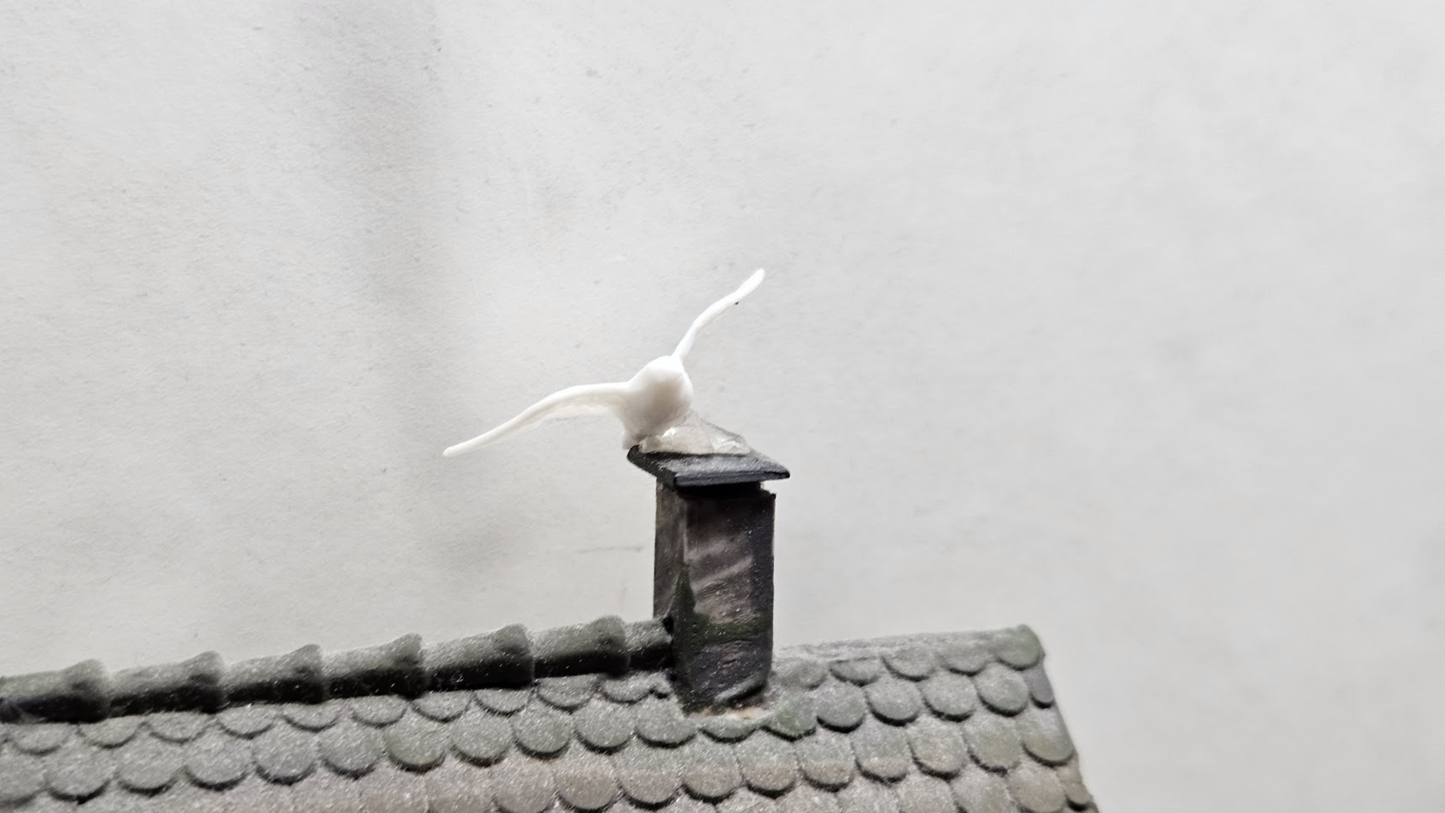 10 Stück Tauben für Spur 1 (1:32/1:35) weiß