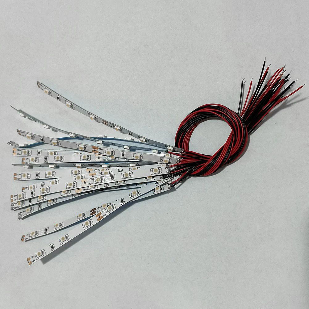 5x LED Waggonbeleuchtung 9-24V warmweiß 83mm Hausbeleuchtung mit Kabel H0 TT 0 G