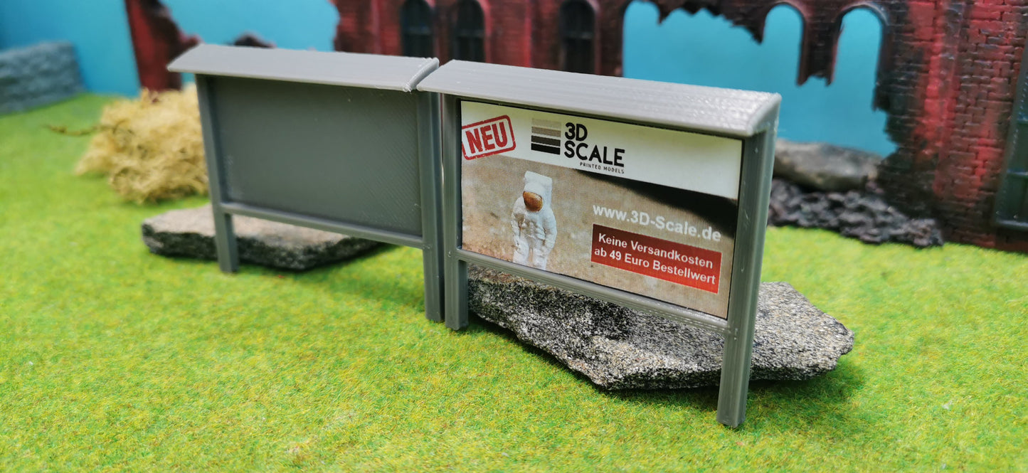 Set 2x Plakatwerbung Werbetafel Werbeanzeige Werbung Wandertafel