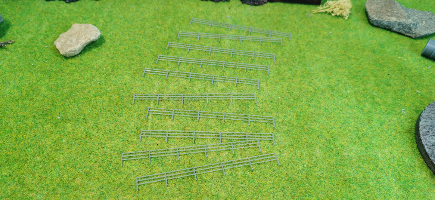 12 Stück "Metall Geländer" Zaun in silber/grau