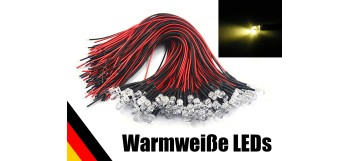 LEDs 5mm warmweiß (9-12V)...