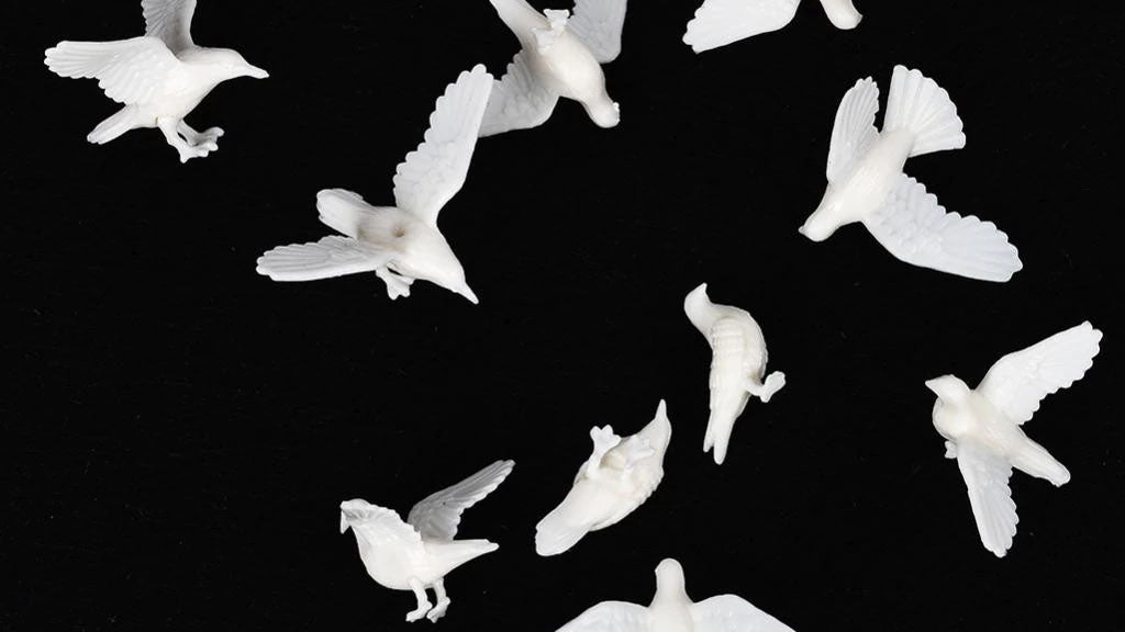 10 Stück Tauben für Spur G (1:22,5) weiß