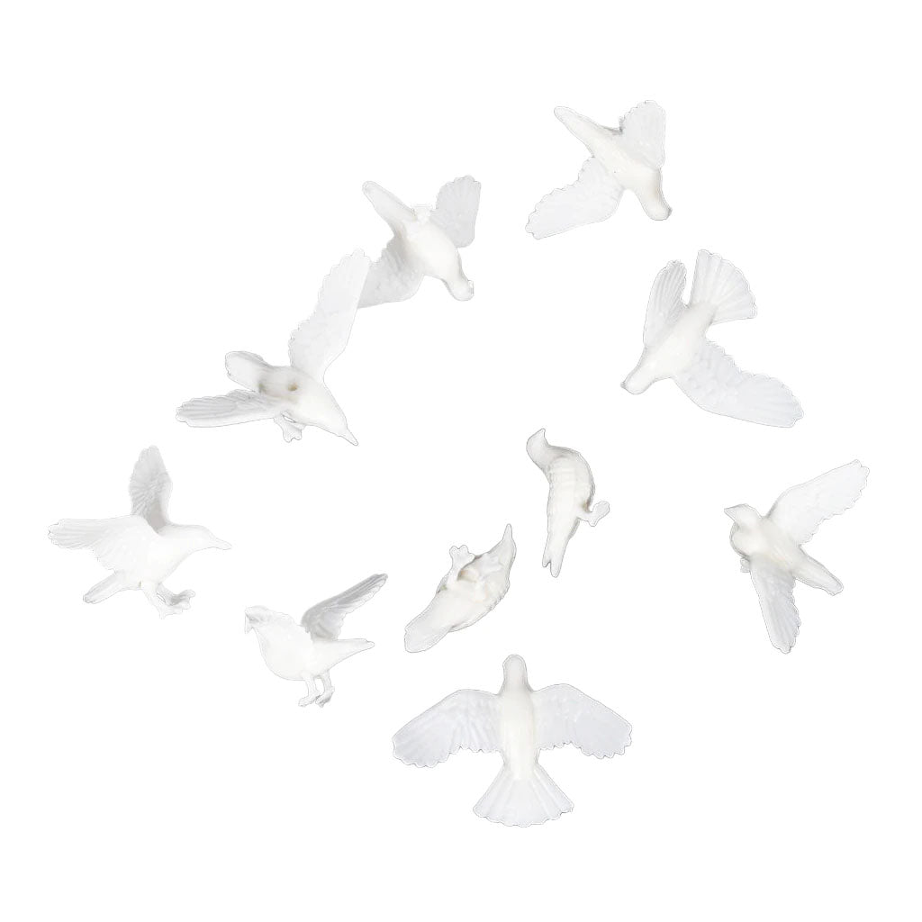 10 Stück Tauben für Spur G (1:22,5) weiß