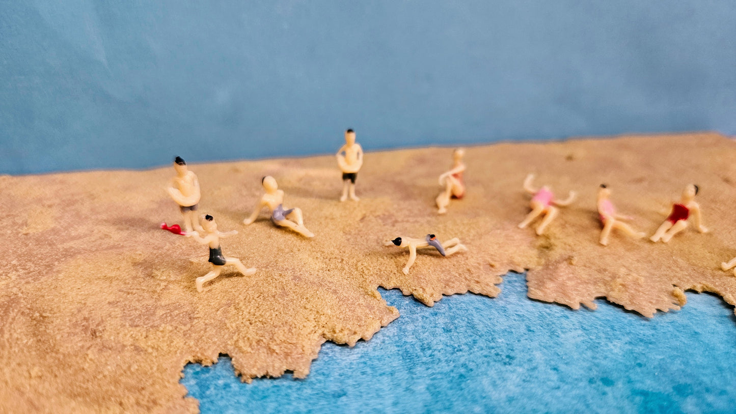 10x Strand Urlaub Sommer Figuren Beach Spur N (1:160) oder H0 (1:87)