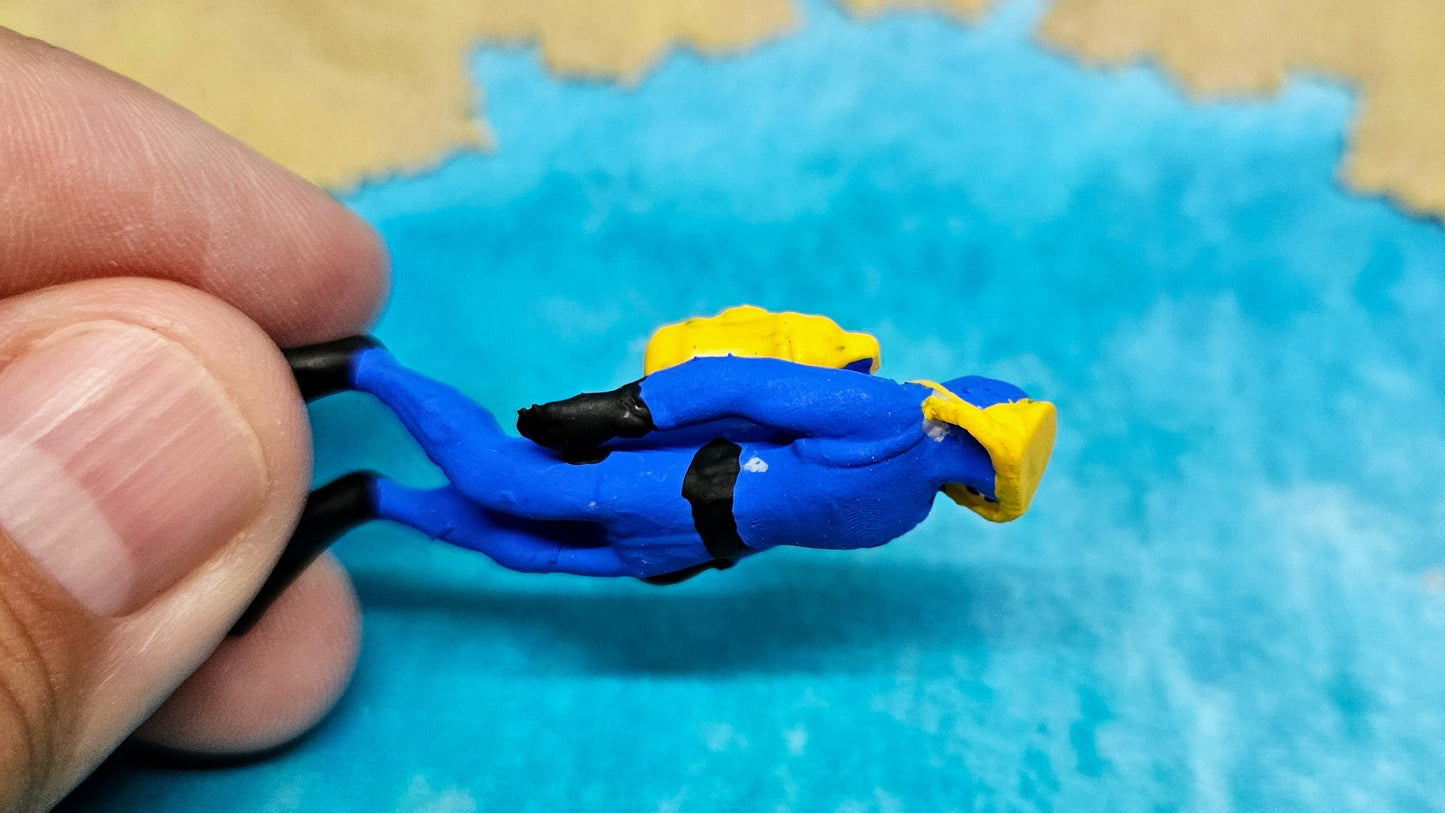 Sport Taucher Scuba Diver Figur aus Resin - wahlweise bemalt