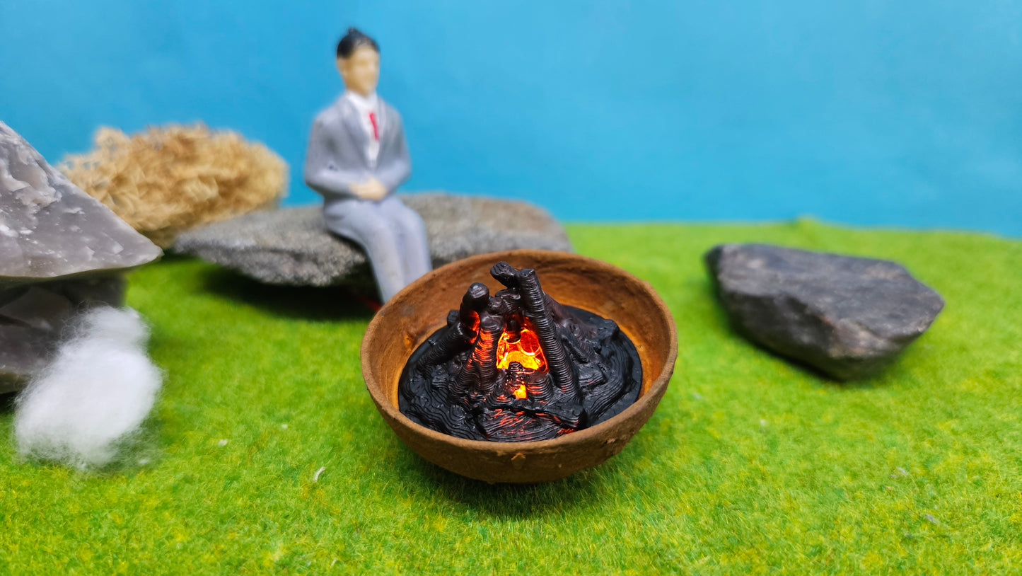 Feuerschale XL Feuerkorb inkl. Feuer LED Brandflackern