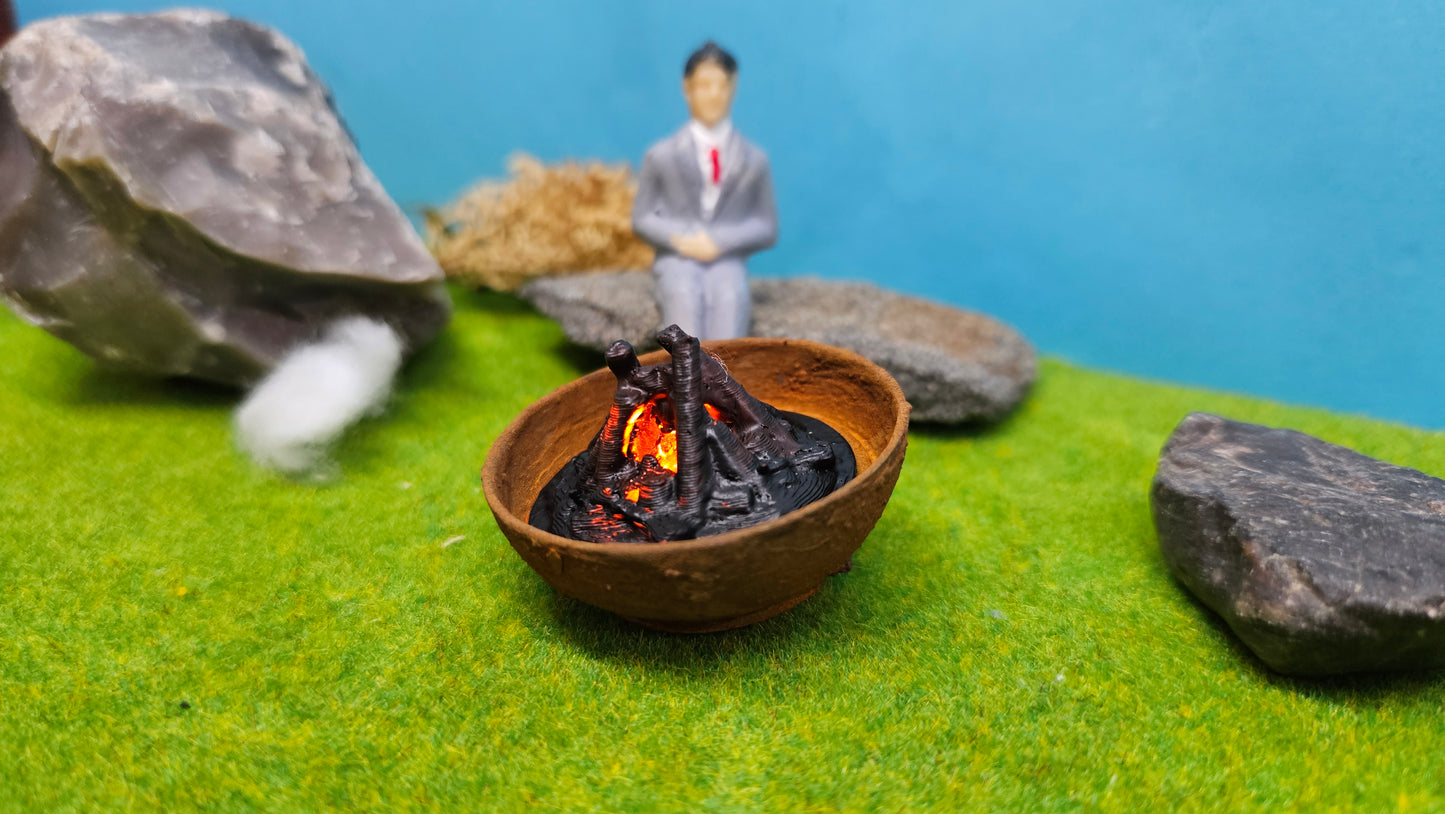 Feuerschale XL Feuerkorb inkl. Feuer LED Brandflackern