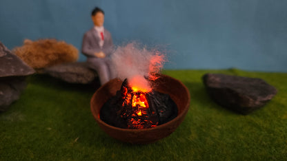 Feuerschale XL Feuerkorb inkl. Feuer LED Brandflackern