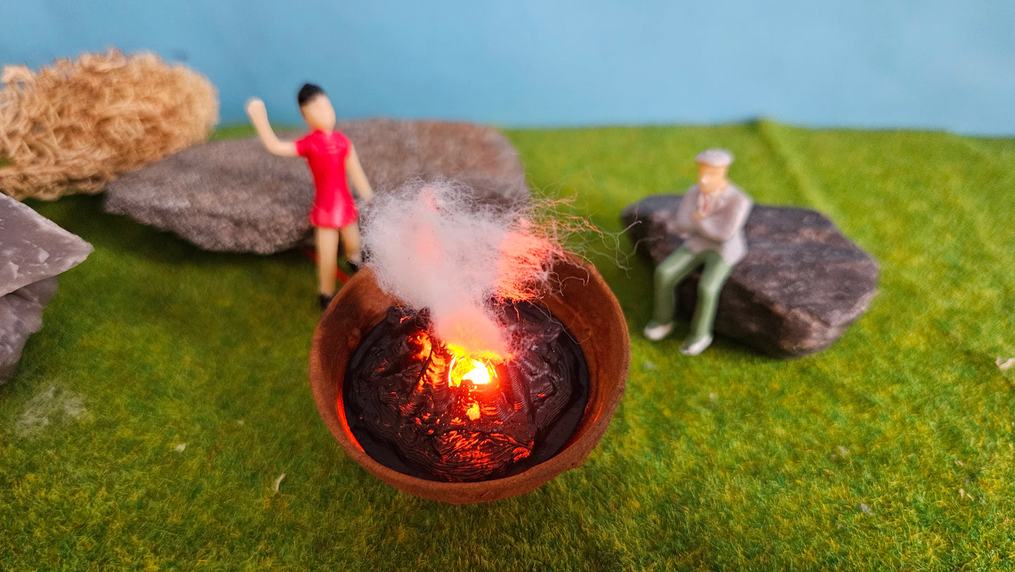 Feuerschale XL Feuerkorb inkl. Feuer LED Brandflackern