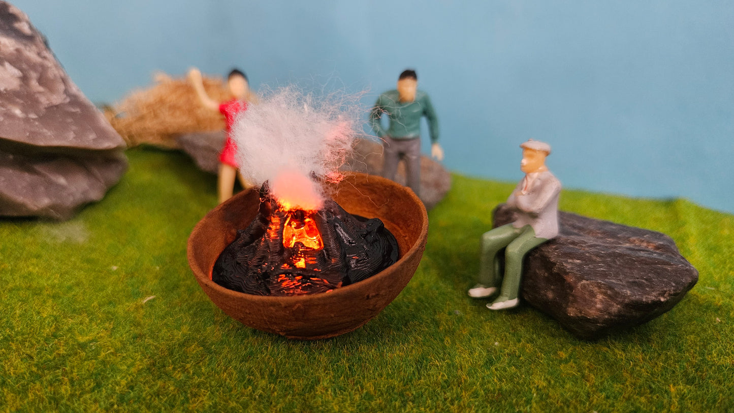 Feuerschale XL Feuerkorb inkl. Feuer LED Brandflackern