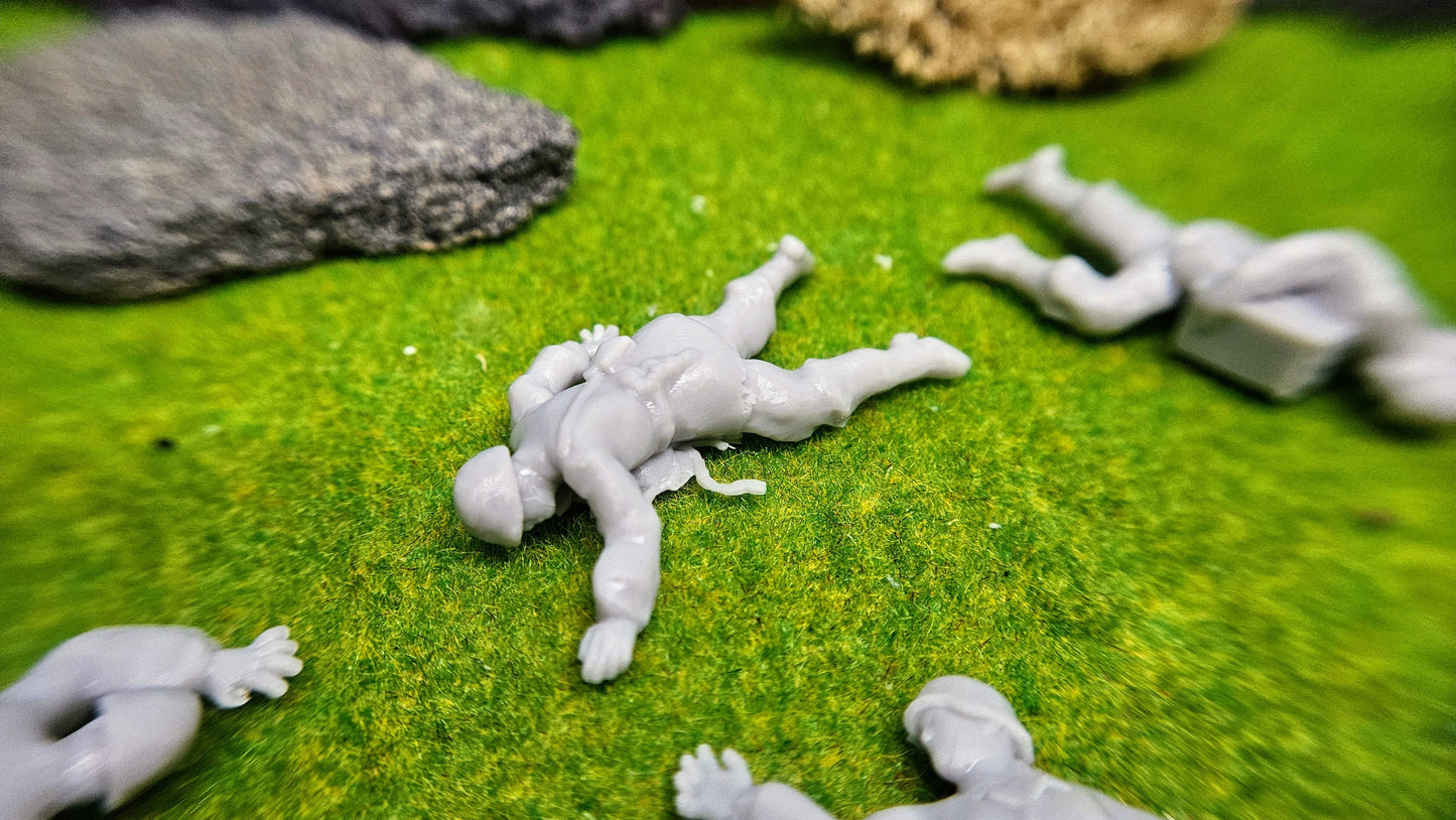 6x Resin Figuren "gefallene Deutsche Soldaten" der Wehrmacht WW2 - unbemalt