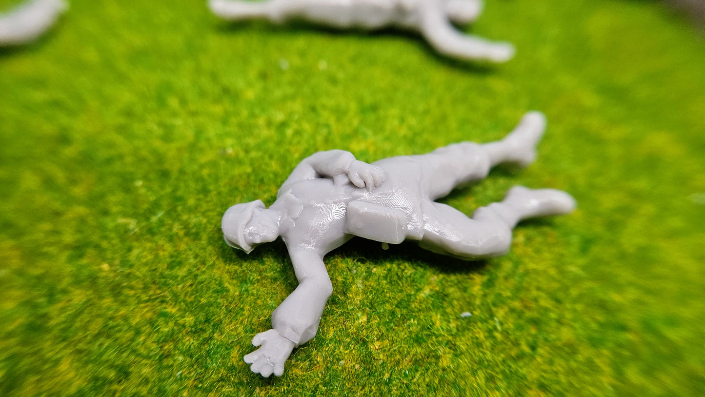 6x Resin Figuren "gefallene Deutsche Soldaten" der Wehrmacht WW2 - unbemalt