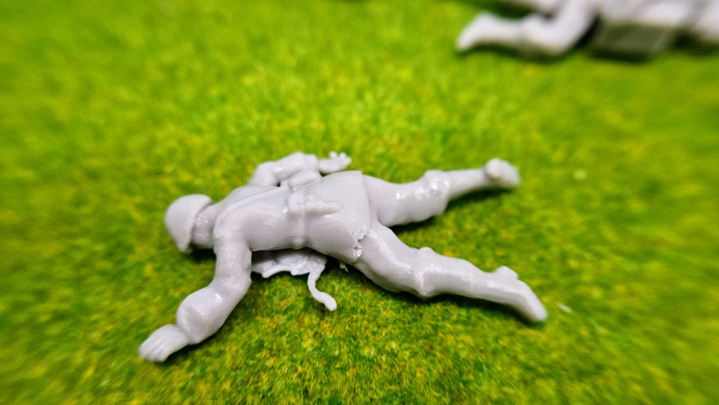 6x Resin Figuren "gefallene Deutsche Soldaten" der Wehrmacht WW2 - unbemalt