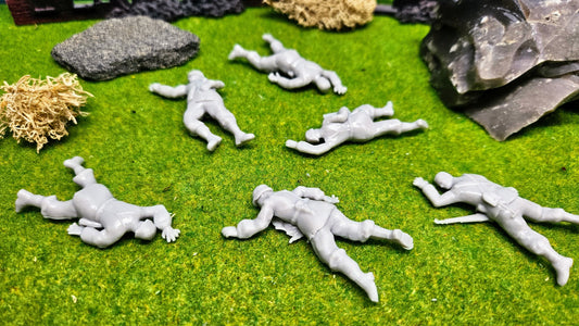 6x Resin Figuren "gefallene US Soldaten" des WW2 - unbemalt