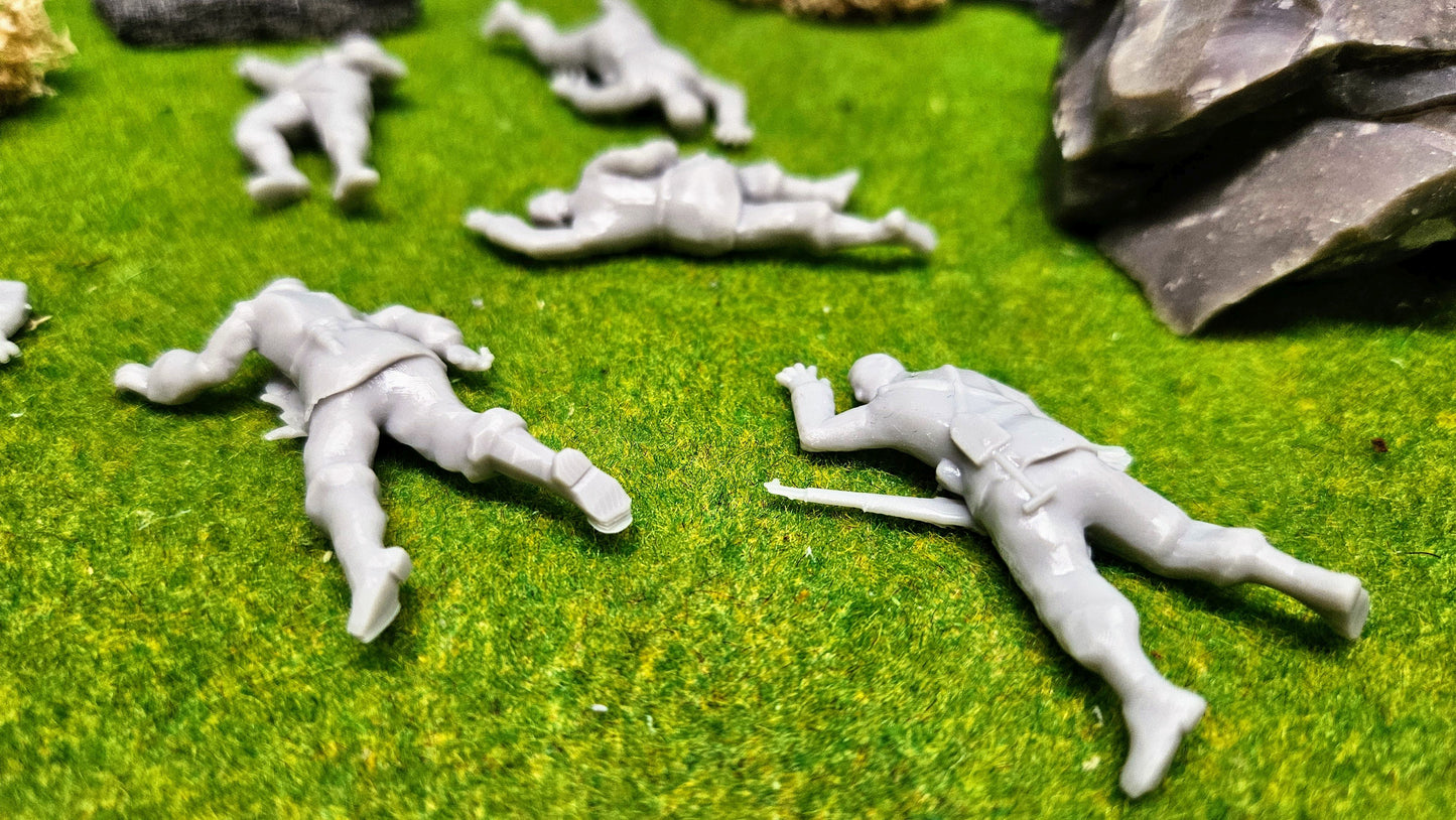 6x Resin Figuren "gefallene US Soldaten" des WW2 - unbemalt