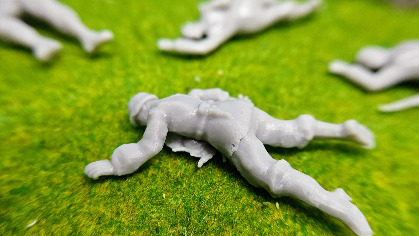 6x Resin Figuren "gefallene US Soldaten" des WW2 - unbemalt