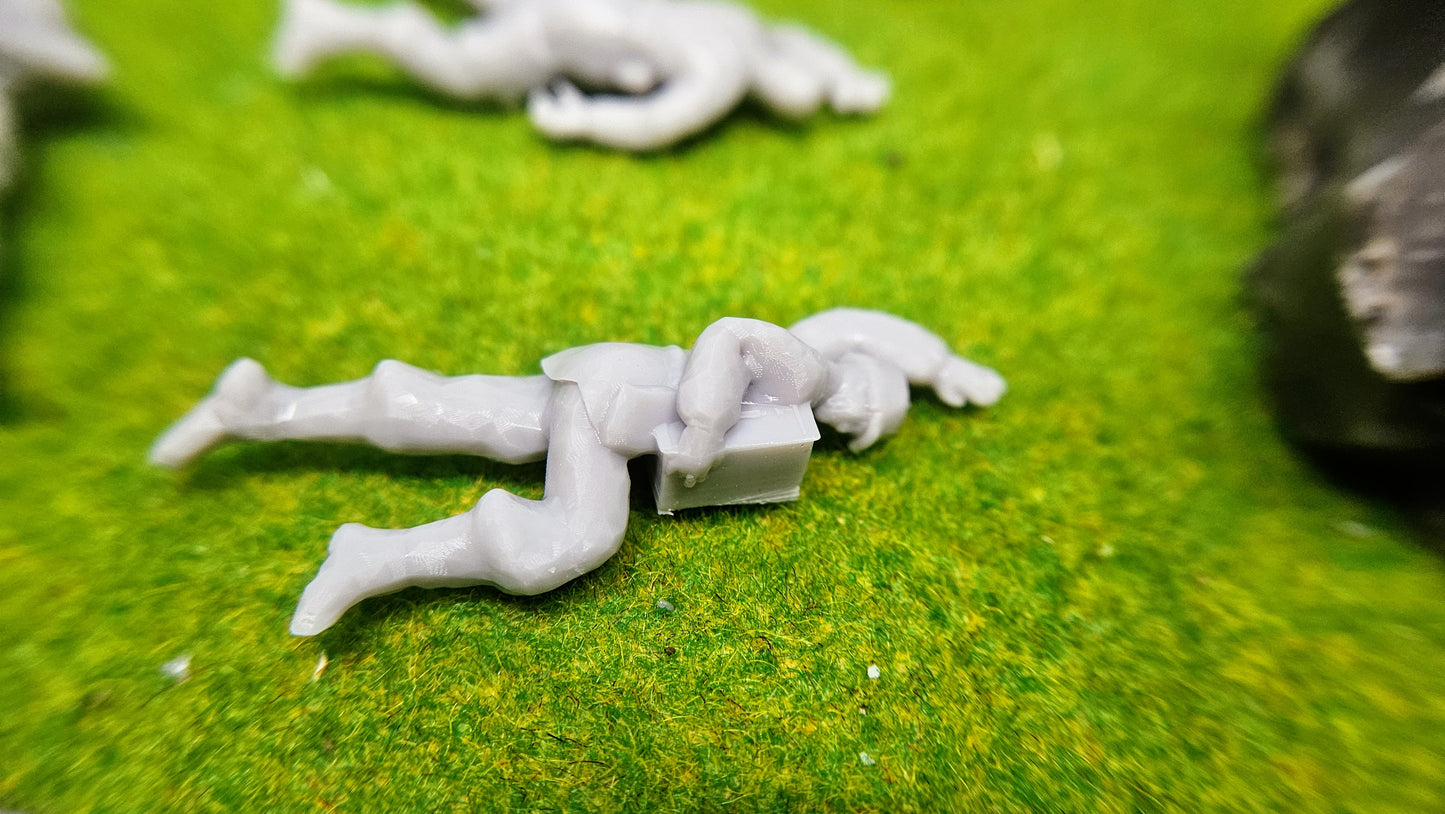 6x Resin Figuren "gefallene US Soldaten" des WW2 - unbemalt