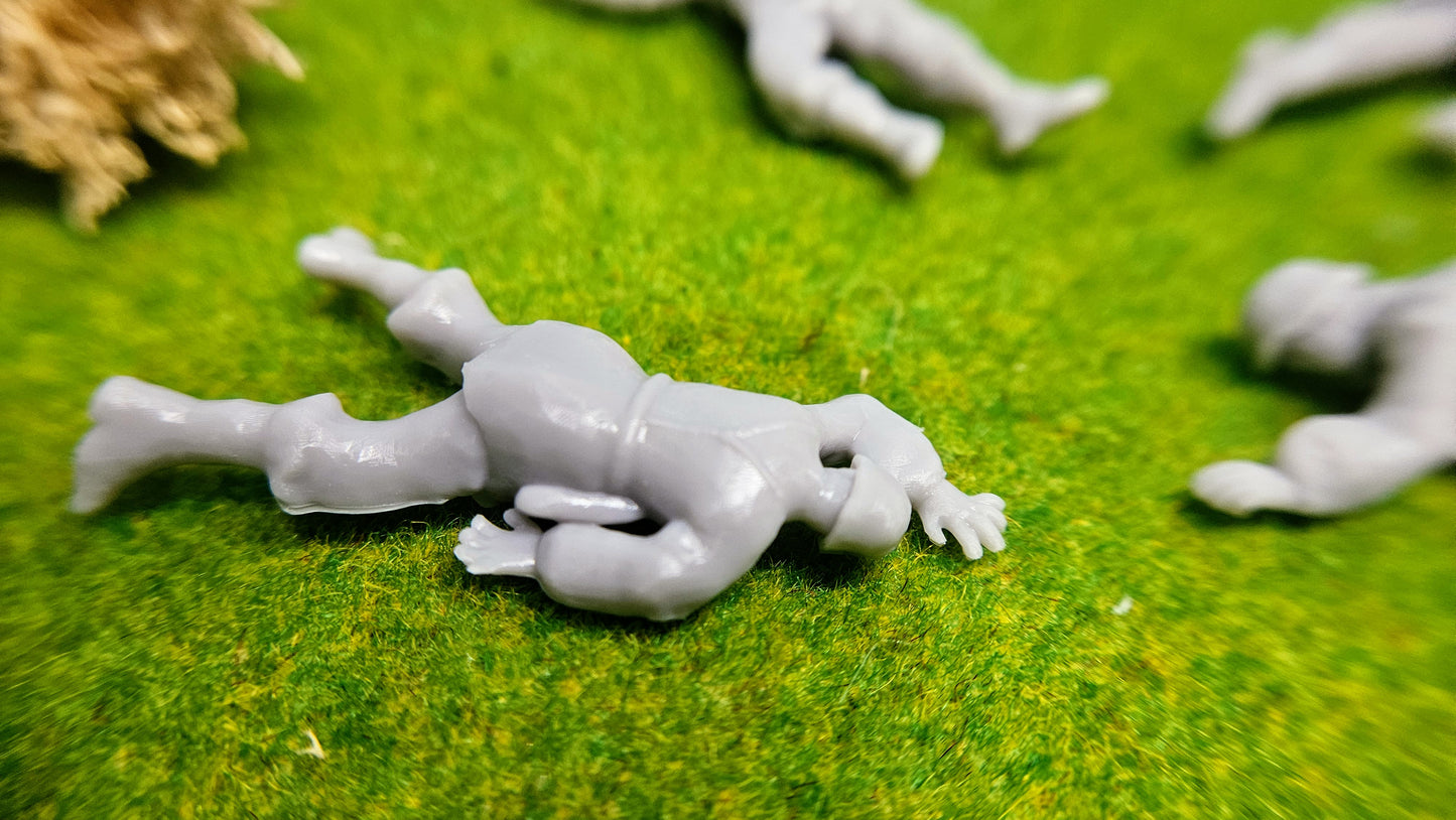 6x Resin Figuren "gefallene US Soldaten" des WW2 - unbemalt