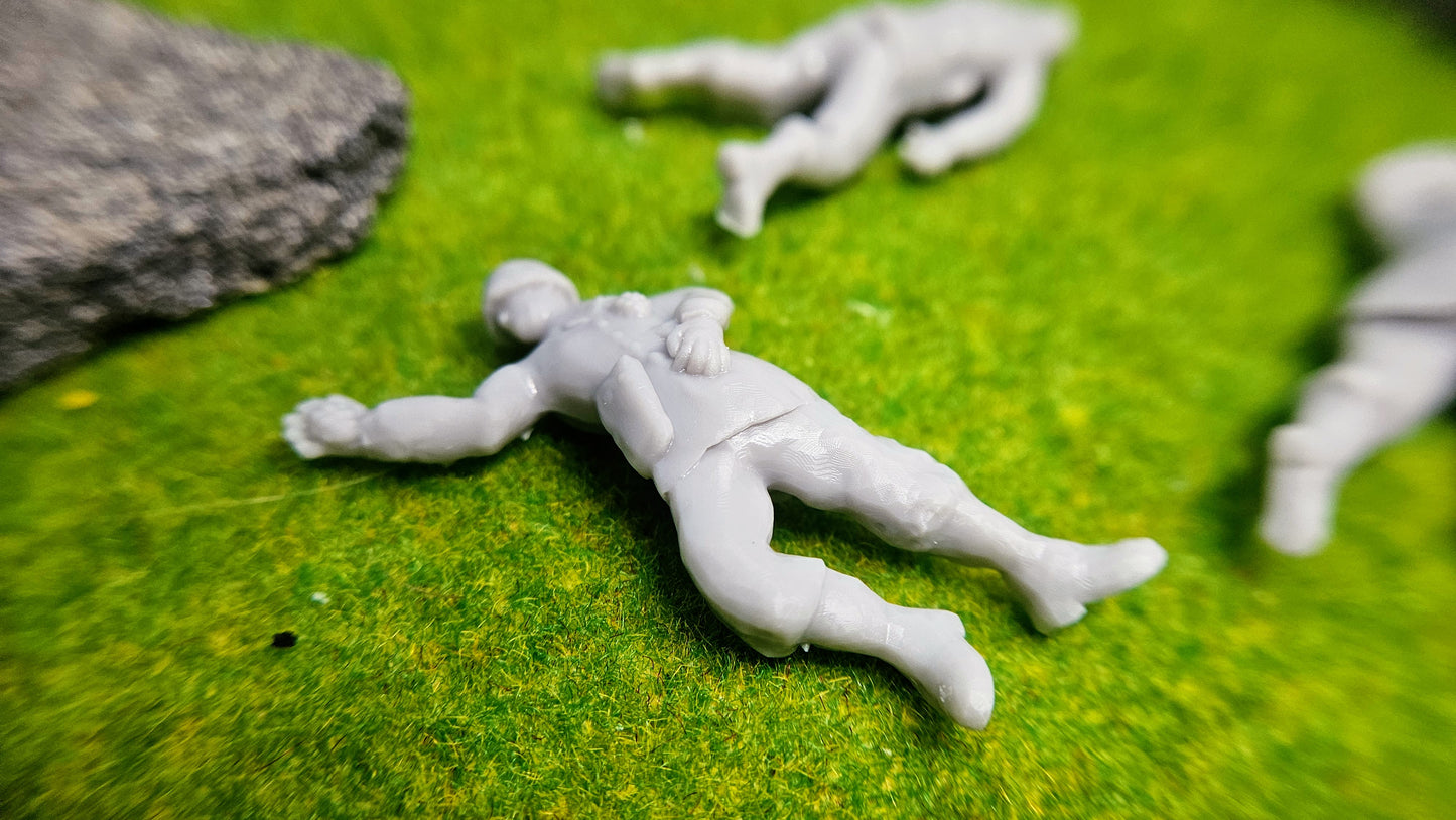 6x Resin Figuren "gefallene US Soldaten" des WW2 - unbemalt