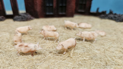 10x Schweine Hausschweine aus Resin 1:87 (H0) - bemalt oder unbemalt
