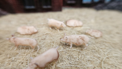 10x Schweine Hausschweine aus Resin 1:87 (H0) - bemalt oder unbemalt