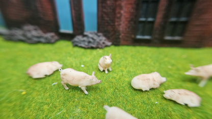 10x Schweine Hausschweine aus Resin 1:87 (H0) - bemalt oder unbemalt