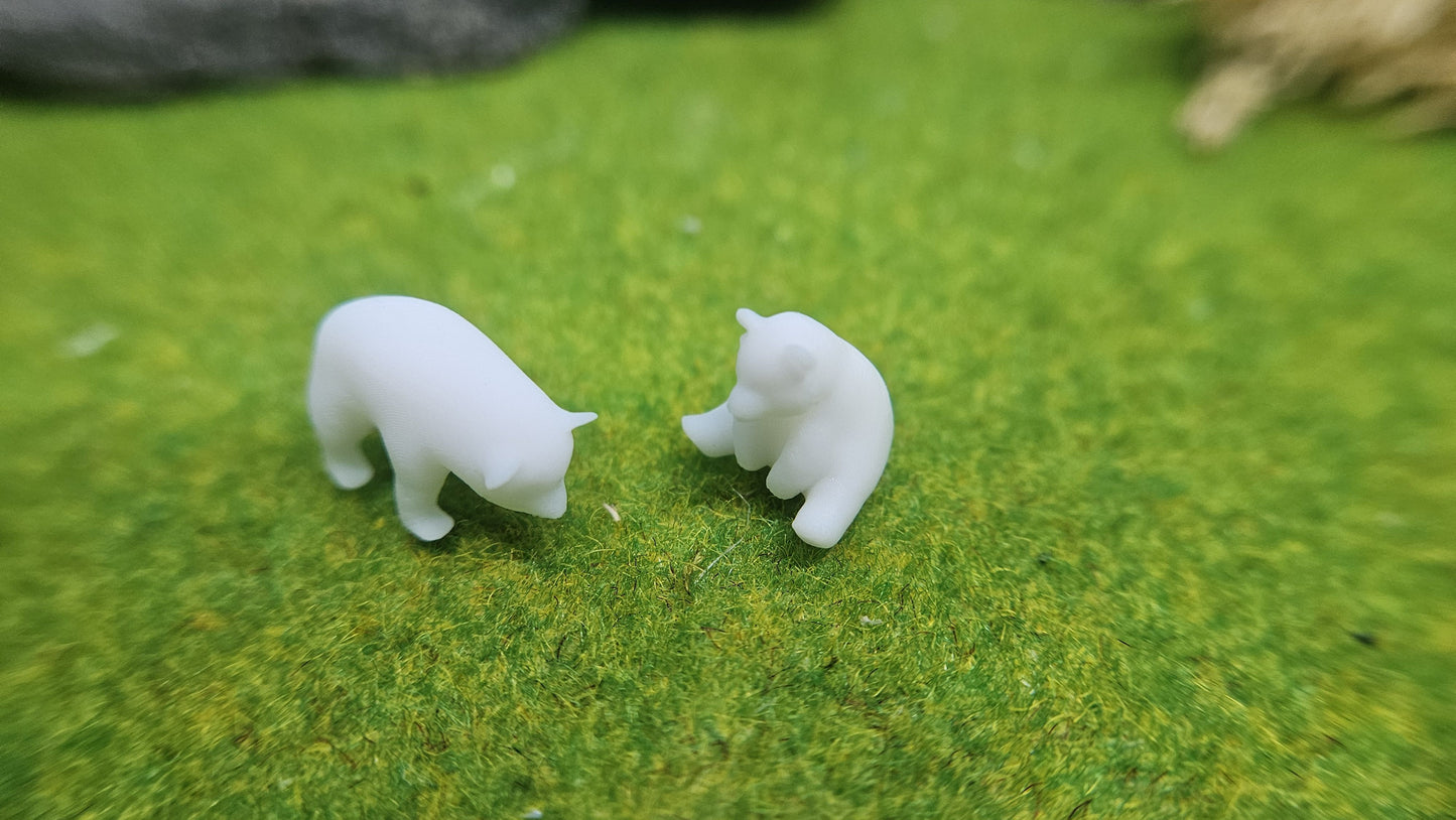 2x Pandas Panda Bären aus Resin 1:87 (H0) - bemalt oder unbemalt