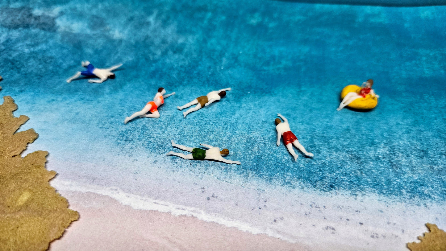 6x Schwimmer Figuren Sommer Strand für Spur H0 (1:87)