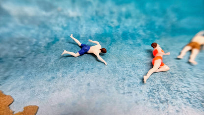 6x Schwimmer Figuren Sommer Strand für Spur H0 (1:87)