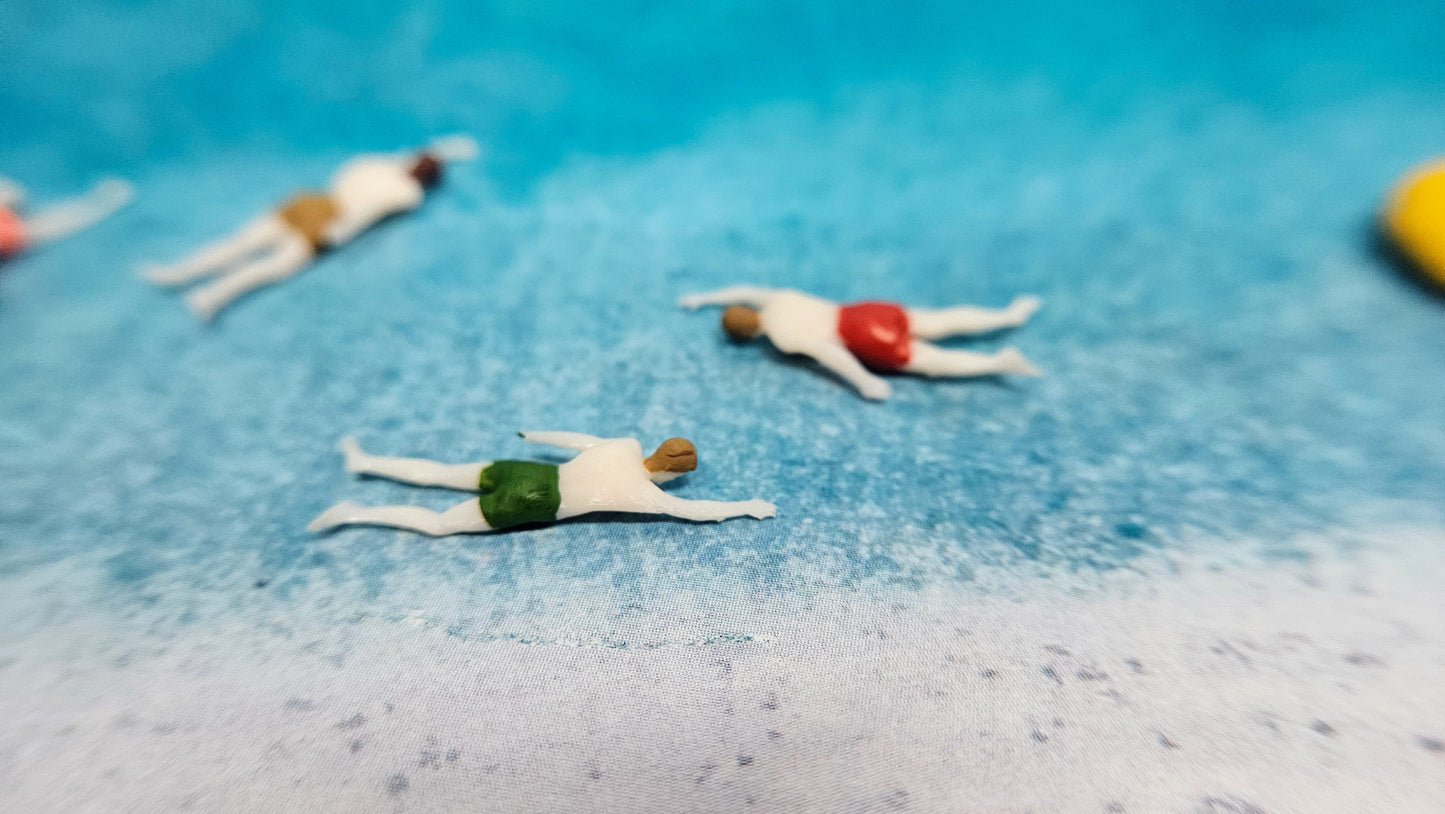 6x Schwimmer Figuren Sommer Strand für Spur H0 (1:87)